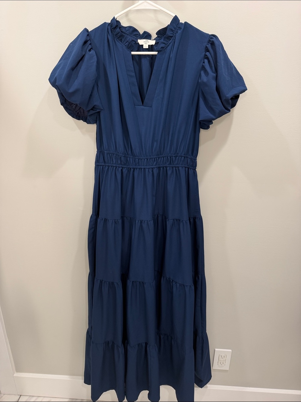 Navy blue maternity boutique dress
